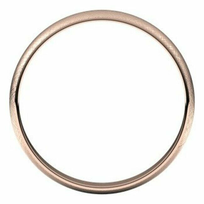 SIZE 9 - 3mm 10K Rose Gold Florentine Finish Wedding Band Ultra Light Weight