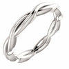 SIZE 7 Infinity Inspired Wedding Band 14K White Gold 2.75mm Wide Free Shipping