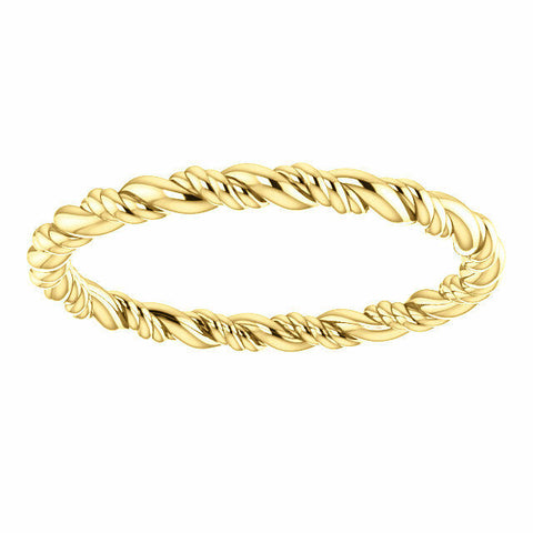 Image of SIZE 4.5 - 14k Yellow Gold Rope Eternity Wedding Band 2.2mm Wide Free Shipping