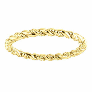 SIZE 4.5 - 14k Yellow Gold Rope Eternity Wedding Band 2.2mm Wide Free Shipping