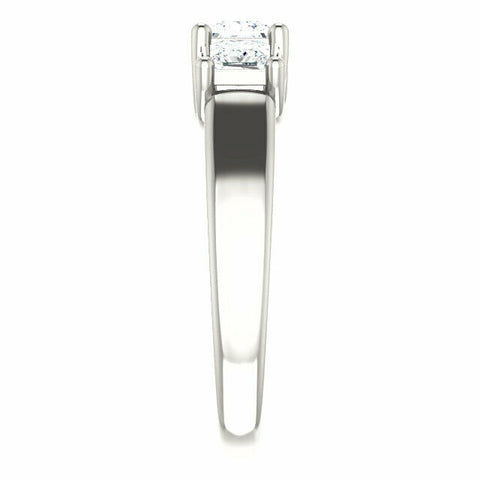 Image of SIZE 6 - Princess Sterling Silver Cubic Zirconia Three-Stone Engagement Ring