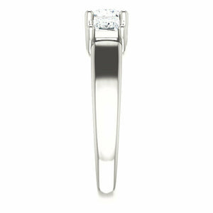 SIZE 6 - Princess Sterling Silver Cubic Zirconia Three-Stone Engagement Ring