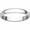 SIZE 5 - Platinum 4mm wide "Half Round" Light Wedding Band 45% off Sug. Retail