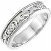 SIZE 11.5 Comfort Fit Claddagh Wedding Band 10K White Gold Ring 5.5 mm Wide New