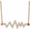 14K Rose Gold 1/6 CTW Diamond Heartbeat 16-18" Necklace with Adjustable Chain