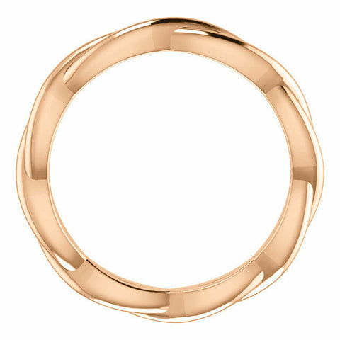 Image of SIZE 5.5 - 14K Rose Gold Infinity-Inspired Wedding Band 2.75mm Wide Free Ship