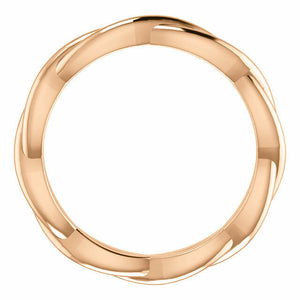 SIZE 5.5 - 14K Rose Gold Infinity-Inspired Wedding Band 2.75mm Wide Free Ship