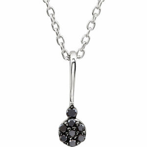 1/6 cttw Black & White Diamond Heart Necklace Sterling Silver Interchangeable