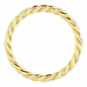 SIZE 5 - 1/6 CTW Diamond Rope Eternity Band 14K Yellow Gold Ring 40% off MSRP