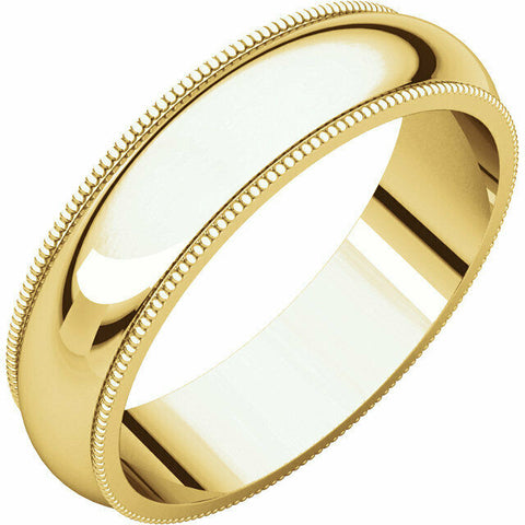 Image of SIZE 6 - Solid Plain 14k Yellow Gold Wedding Band 5.0mm Wide Ring FREE Shipping