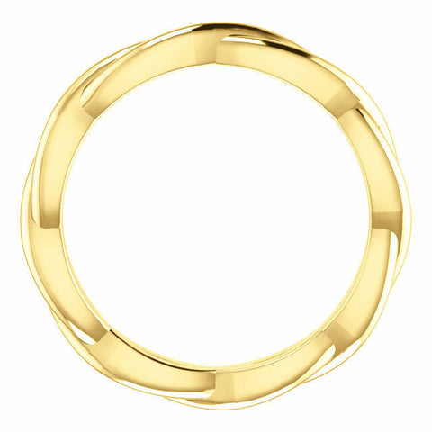 Image of SIZE 7.5  - Infinity-Inspired Wedding Band 14K Yellow Gold 2.75mm Wide Free Ship