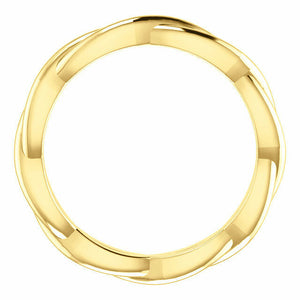 SIZE 7.5  - Infinity-Inspired Wedding Band 14K Yellow Gold 2.75mm Wide Free Ship