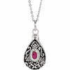 JULY Tear ASH HOLDER Birthstone Pendant 18" Chain Sterling Silver Jewellery