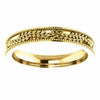 SIZE 7.5 - 14K Yellow Gold Vine and Leaf Design Wedding Band 3.65mm Wide Ring