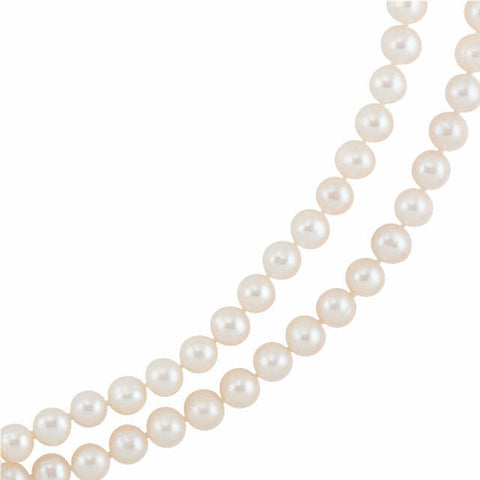 Image of White 8-9 mm Freshwater Cultured Pearl 72 inch Strand Necklace no Clasp 50% off