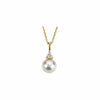 14K Yellow Gold Freshwater Cultured Pearl & Diamond Necklace 18" + FREE Shipping