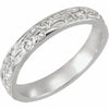 SIZE 4 - 14kt White Gold Floral Inspired Wedding Band or Stackable Ring New