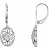 Sterling Silver and Diamond Accent Filigree Fashion Leverback Earrings
