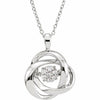 1/10 CTW Diamond 18" Mystara Knot Design Necklace set in Sterling Silver New