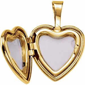 Diamond Accent Angel Heart Locket Gold Plated Sterling Silver 12 x 12mm New