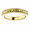 SIZE 9 - 14k Yellow Gold Scroll Design Engraved Wedding Band 3.2mm Wide Ring