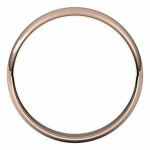 Solid 18kt Rose Gold 4mm Wedding Band Sizes 4-20 Half Round Ultra Light Ring