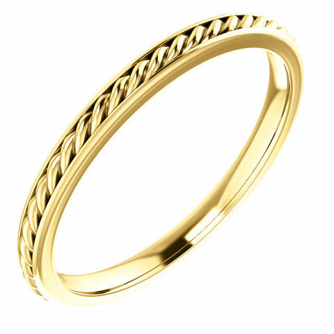 Image of New SIZE 7 - 2mm 14K Yellow Gold Rope Wedding Band / Fashion Ring 40% off Sale