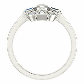 Sterling Silver 1/6 CTW Diamond Vintage Style Ring Sizes 6-8 including 1/4 sizes