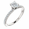 14K White Gold Round Forever One Moissanite & 1/3 CTW Diamond Engagement Ring
