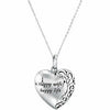 Sterling Silver Happy Wife, Happy Life Heart Necklace 18" inch Chain 26 x 25mm