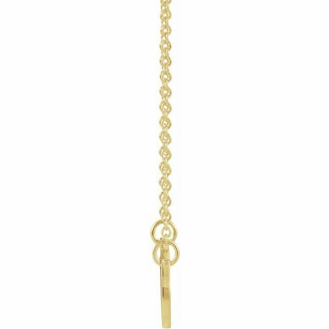 14K Yellow Gold Mother and Daughter Stick Figure Family Necklace 18" Inch