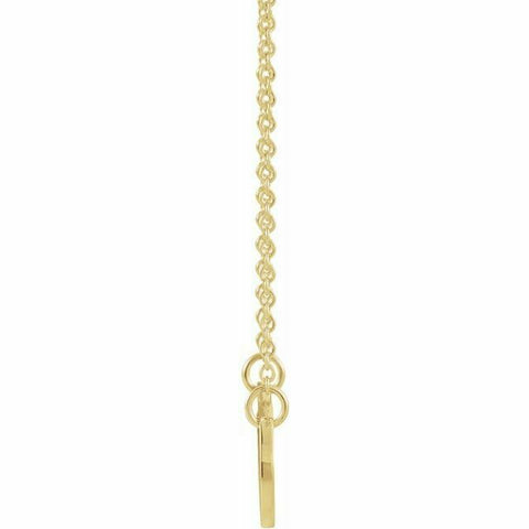 Image of 14K Yellow Gold Mother and Daughter Stick Figure Family Necklace 18" Inch