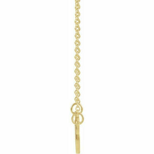 14K Yellow Gold Mother and Daughter Stick Figure Family Necklace 18" Inch