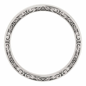 SIZE 9 - 14K White Gold Relief Pattern Wedding Band 4mm Sculptural-Inspired