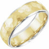 Sizes 7-12 Flat Edge Wedding Band Hammer Finish 14k White Yellow White Gold