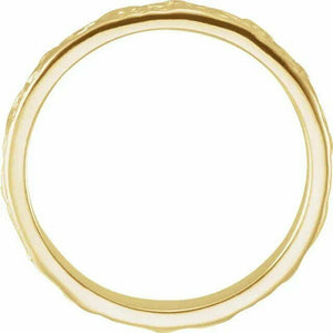 SIZE 5 - 14kt Yellow Gold Floral Inspired Wedding Band or Stackable Ring New