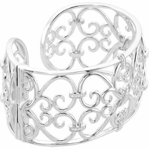 Image of 1/3 cttw DIAMOND Cuff Bracelet Sterling Silver Gift Idea with FREE Shipping NEW