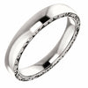 SIZE 9.5 - 14K White Gold Relief Pattern Wedding Band 4mm Sculptural-Inspired