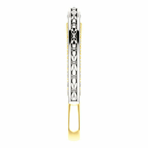 Image of 14K White and Yellow Gold .08 CTW Diamond Vintage-Inspired Band Sizes 6-8