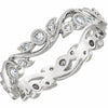 Diamond Eternity Band 1/4 CTW 14k White Gold Sculptured Design Bridal Ring Sz 7