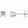 1.0 ct tw 14k White Gold & Cubic Zirconia Stud Earrings White CZ 4 Prong Setting