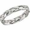 SIZE 9 - 14k White Gold True Hand Woven 3.75mm wide Design Wedding Band Timeless