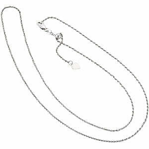 Image of Adjustable 22" Inch 14k White Gold Rope Chain 1.0mm New FREE Shipping