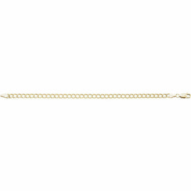 7.0 Inch 14kt Yellow Gold Solid Curb Charm Bracelet 4.0 mm Wide Lobster Clasp
