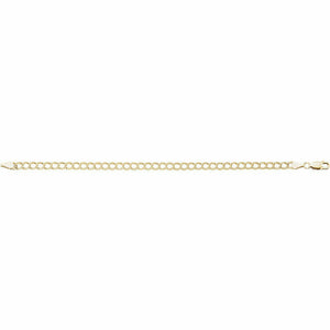 7.0 Inch 14kt Yellow Gold Solid Curb Charm Bracelet 4.0 mm Wide Lobster Clasp