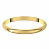 SIZE 9 - 10kt Yellow Gold 2mm Wedding Band New Half Round Standard Fit Ring