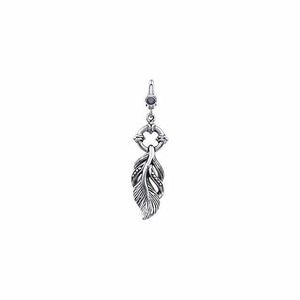 Sterling Silver FEATHER Charm (or) Pendant with Lobster Clasp 36 x 13 mm New