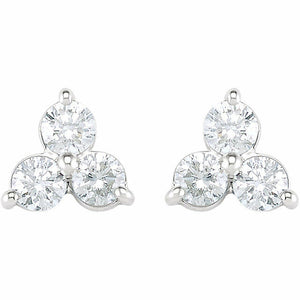 14K White Gold 1/3 ct tw Diamond Three-Stone Earrings 40% off Sug. Retail Price