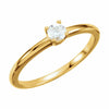 14kt Yellow Gold Genuine White Sapphire "April" Youth Birthstone Ring Size 3