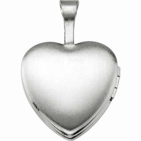 Image of Sterling Silver Cross and Dove Small Heart Locket 12 x 12.5mm New Religious